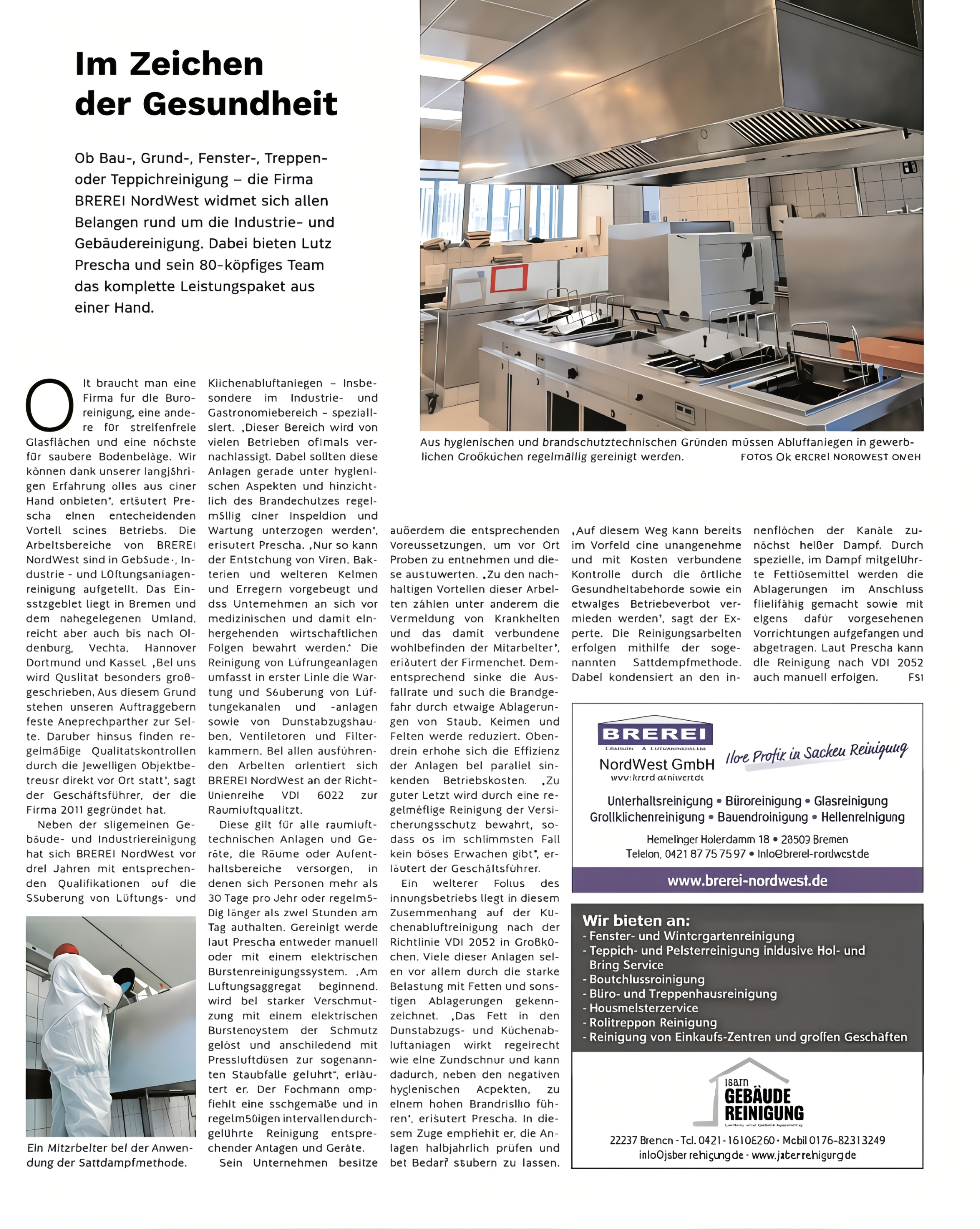 Archivierter Fachartikel über BREREI NordWest mit dem Titel Im Zeichen der Gesundheit